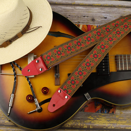 Embroidered Pardo Guitar strap model montroig