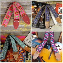 Floral long jacquard guitar strap from the Nature-Inspired Series
