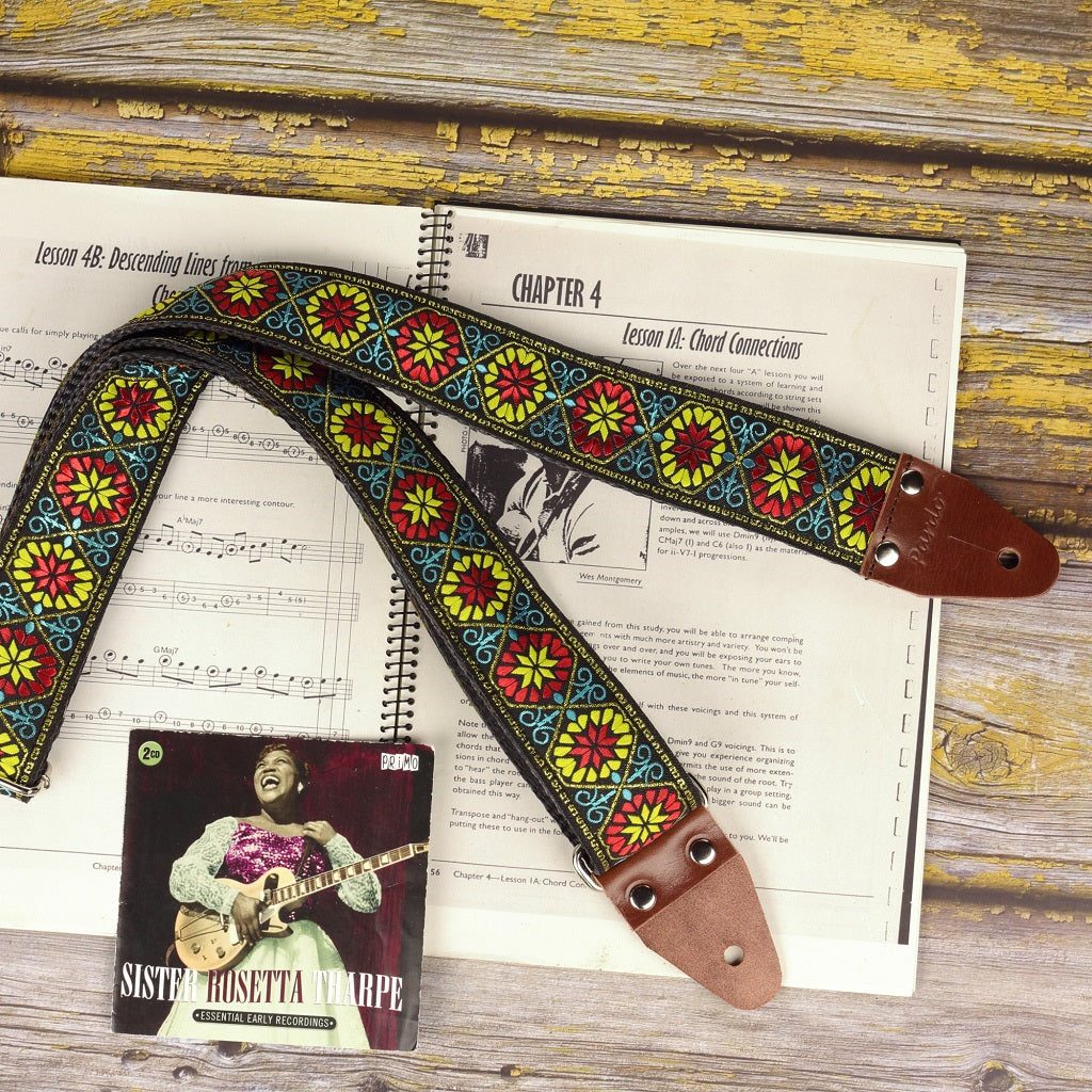Flowers guitar strap vintage model Big Flow