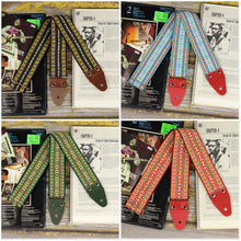 Folk jacquard long guitar straps Rhythm XL Series with multiple color variations