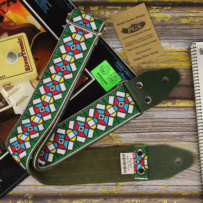 Kaleidoscope Diamond Guitar Strap – 3 Colorways