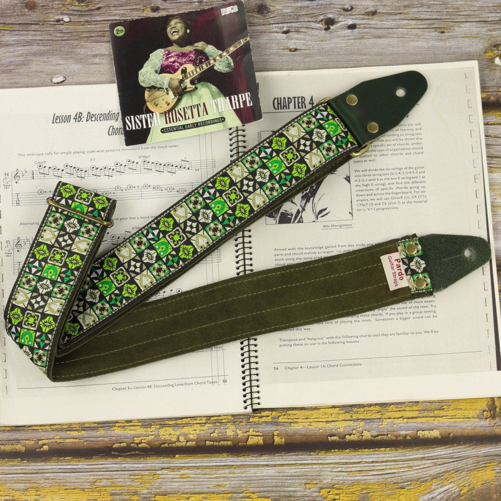 Gren Woodstock guitar strap with Non Slip  Backing suede