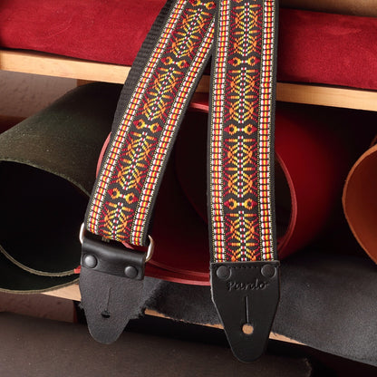 Handcrafted guitar strap, made to order. Pattern inspired in Bob Marley guitar straps