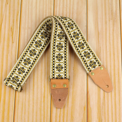 brown-cream- guitar strap-pattern- Pardo guitar straps