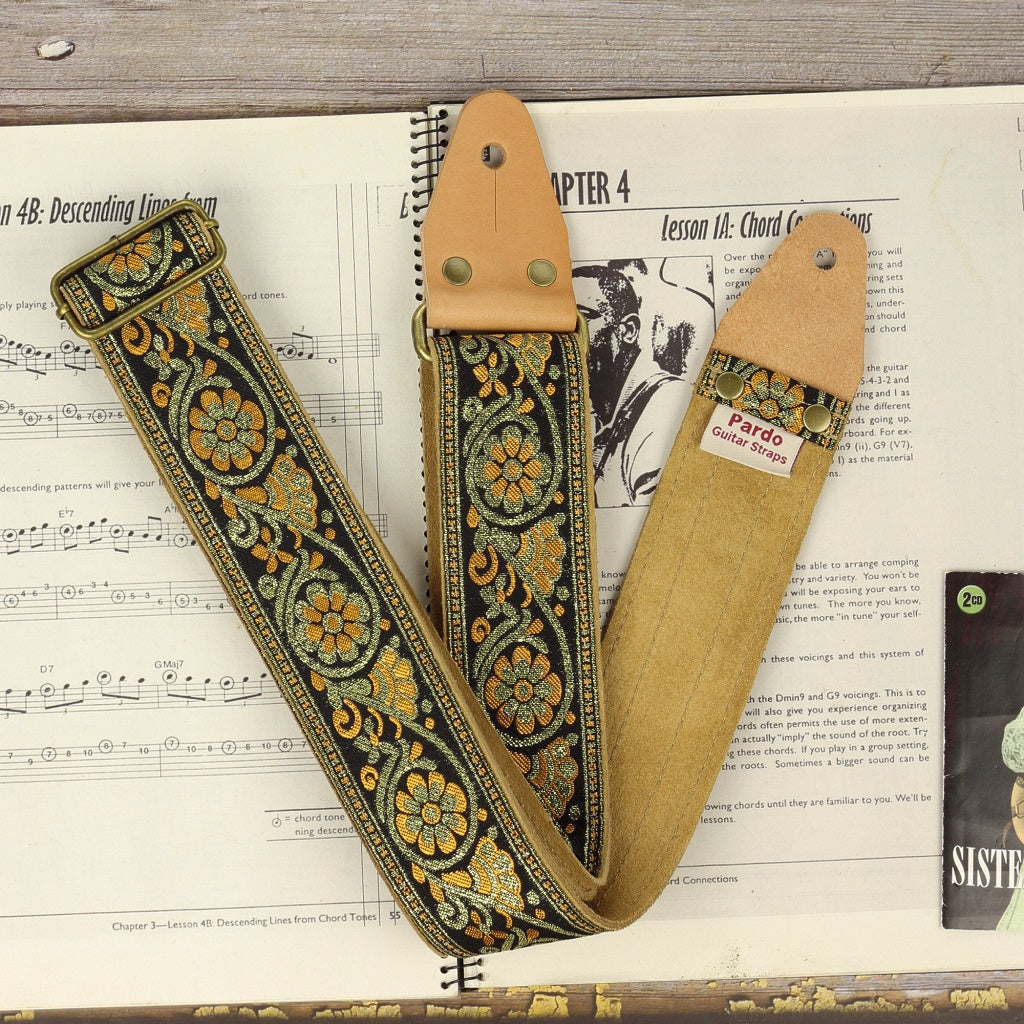 guitar strap floral october