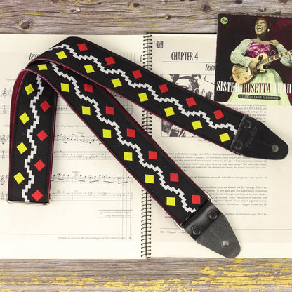 Handmade guitar strap based on The Beatles guitarist George Harrison's strap design