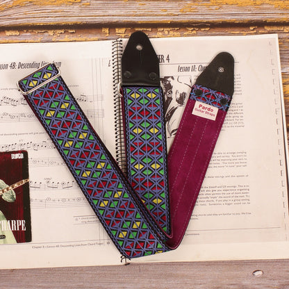 guitar strap inspired in hippie straps from the '60s Blue Eric Johnson