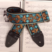 Features a vibrant Jacquard fabric with Blue Bells and ochre leaves on a black background—eye-catching and unique.