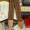 Guitar strap inspired in 60s woven jacquard  patterns with hippie style