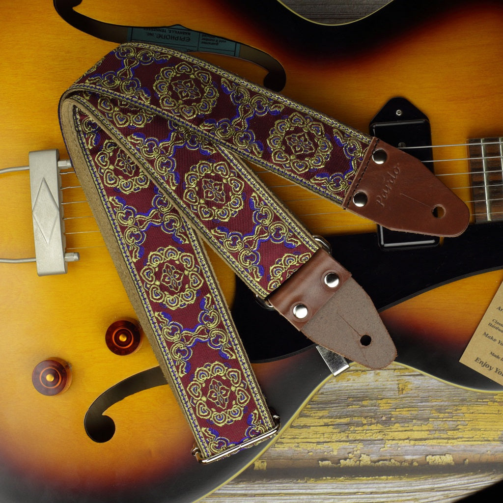 Long 70 inch tribal strap for guitar and bass