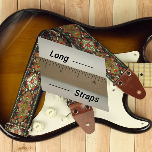Long Guitar straps model with retro patterns, special for tall guitarists