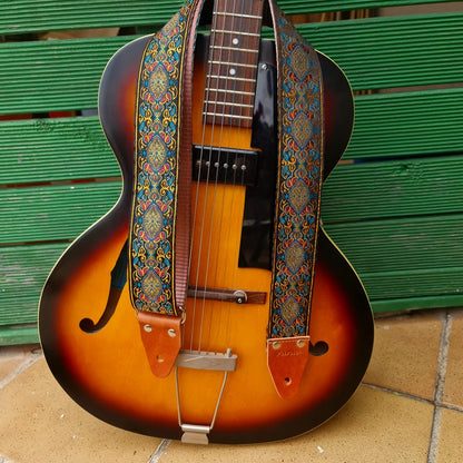 Multicolored guitar strap model Loyal hippie pattern
