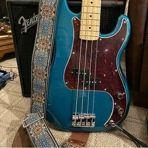 Pardo Strap model Blue Garden, hippie guitar strap with Psychedelic pattern