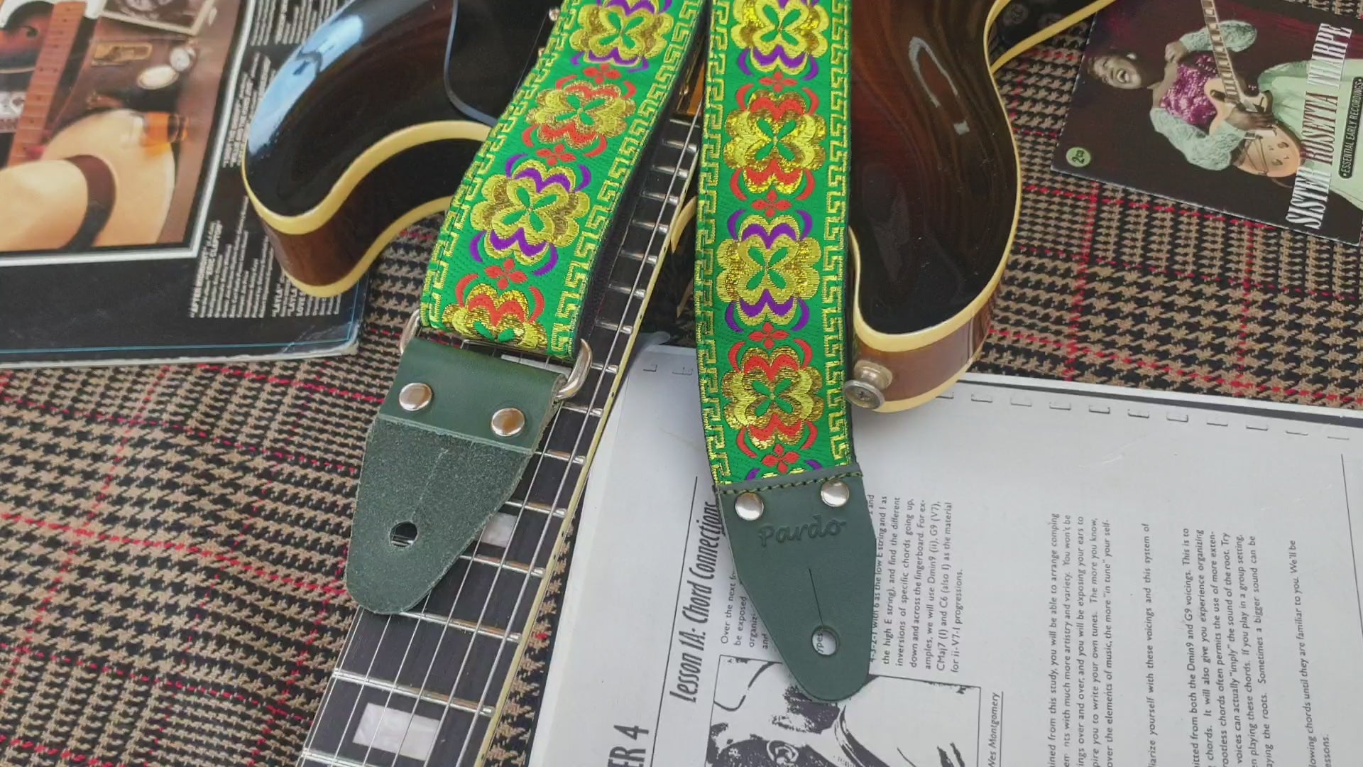 Psychedelic guitar strap Kaleidoscope Green Flipp