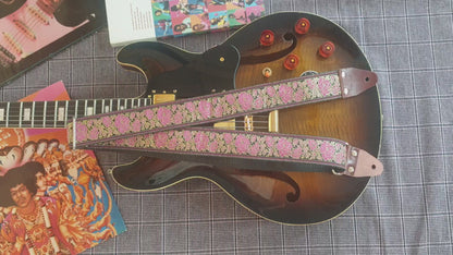 Azalea Flowers retro guitar strap - Pardo Guitar Straps