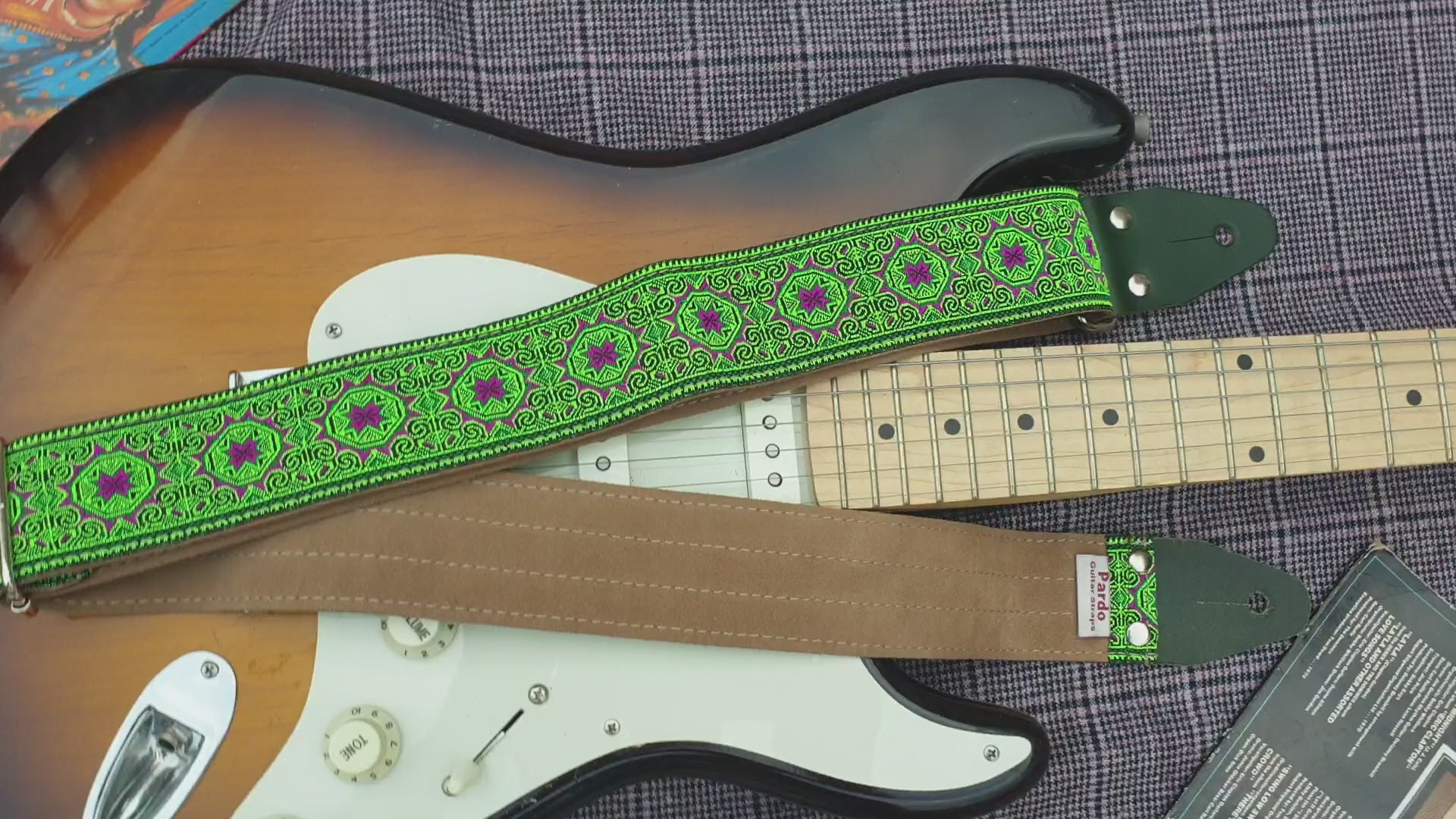 Green Wave guitar strap - Pardo Guitar Straps