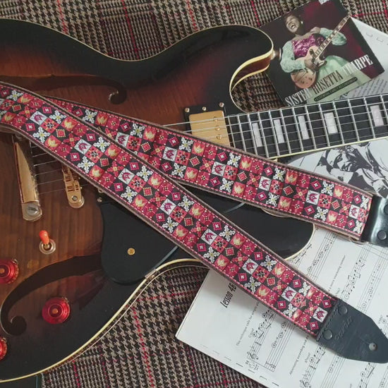 Jimi Hendrix guitar strap famous artists model Woodstock - Pardo Guitar Straps