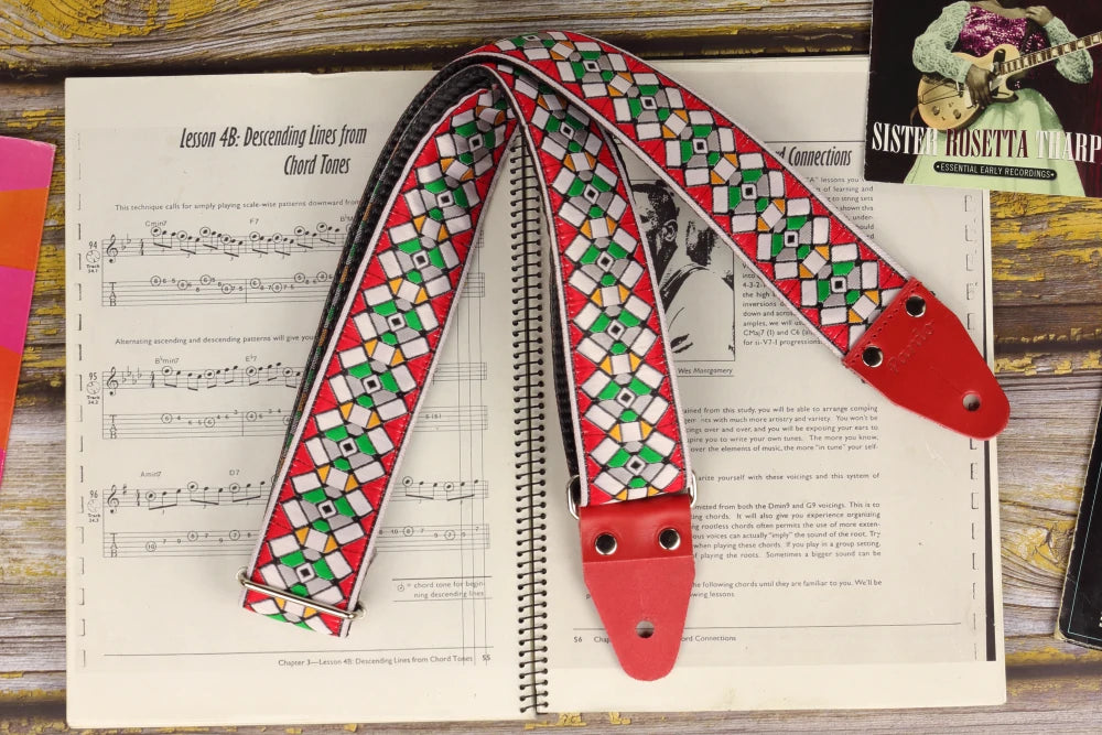 Kaleidoscope Diamond Guitar Strap – 3 Colorways