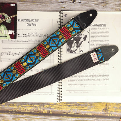 seatbelt guitar strap aztec - Pardo Guitar Straps