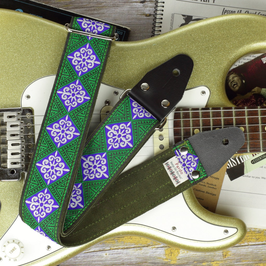Sixties Pardo guitar strap model Green Cross