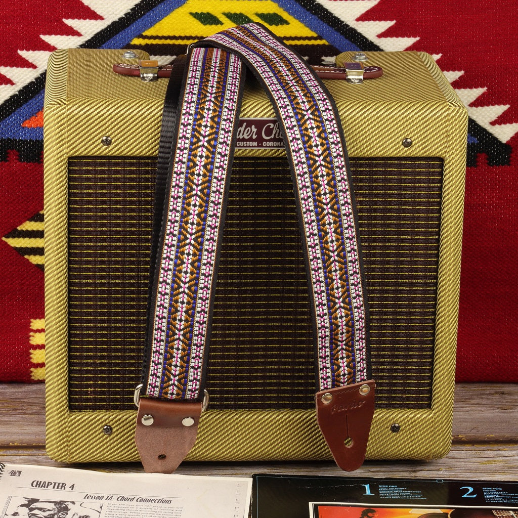Soulful pattern guitar strap inspired in Bob Marley guitar straps and Aesthetic
