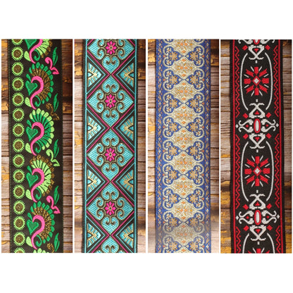 Blackdoor guitar strap featured alongside a collage showing the four Studio Selection designs: Swann Green, Blue Ocean, Blue Gothian and Blackdoor.