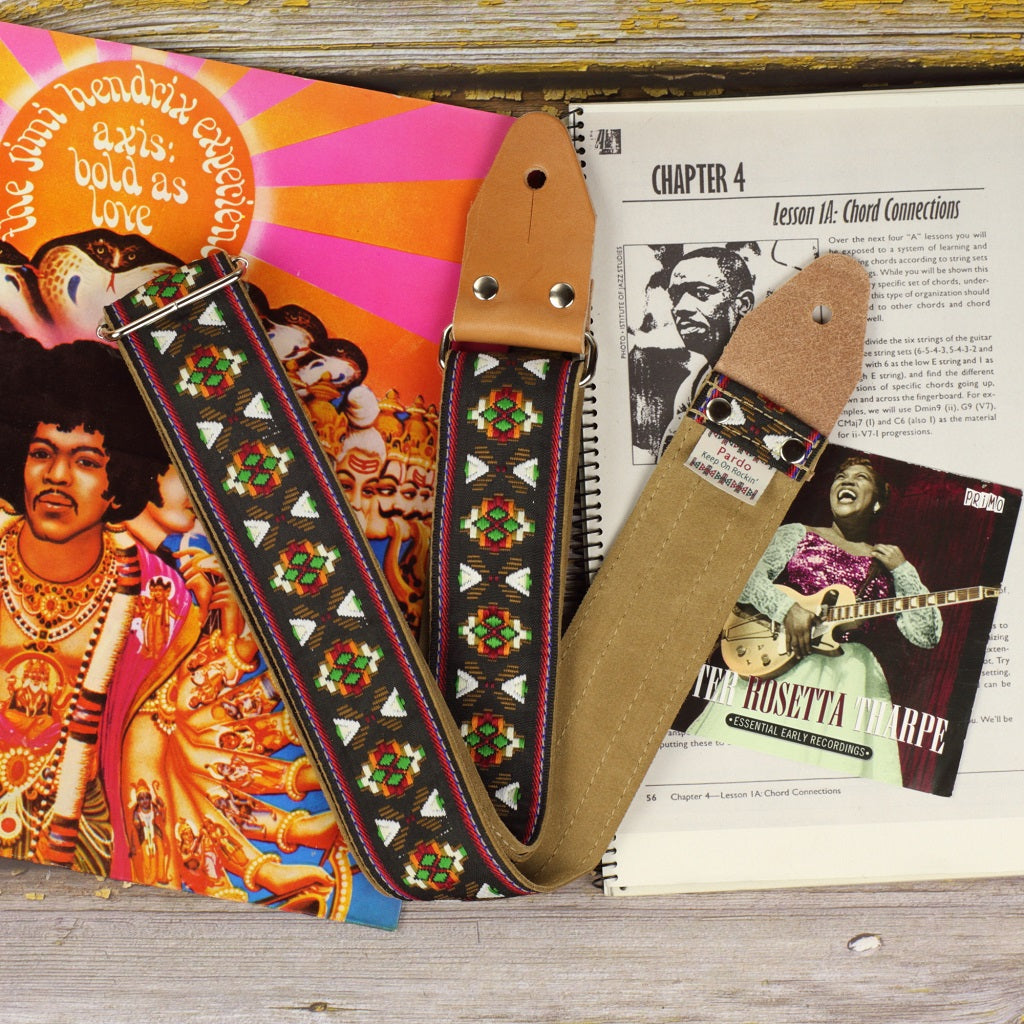 Tribal guitar strap apache