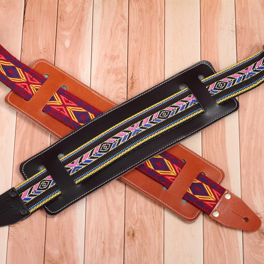 Shoulder guitar strap for electric, acoustic and bass guitar straps