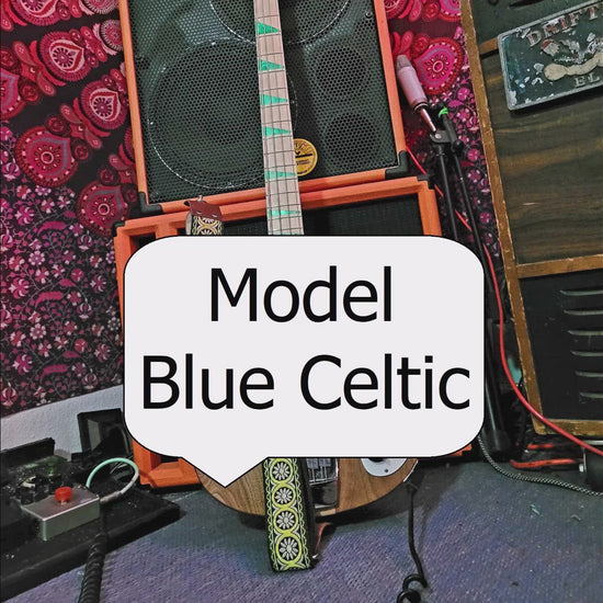 Pardo Guitar Strap model Celtic Blue, Hippie strap for guitar and bass with celtic figures.